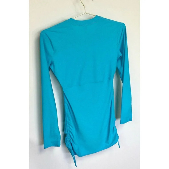 Sbart Womens Blue Zip Front Long Sleeve One Piece Swimsuit Cover Up Small - Picture 3 of 12